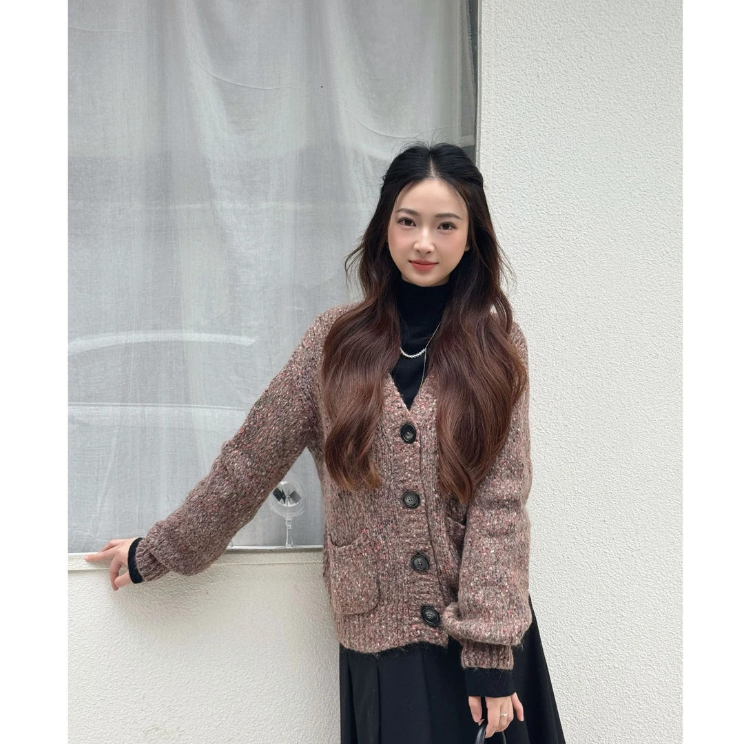 GIRDEAR/哥弟秋冬气质时尚短款针织外套1499122-7T17953-005