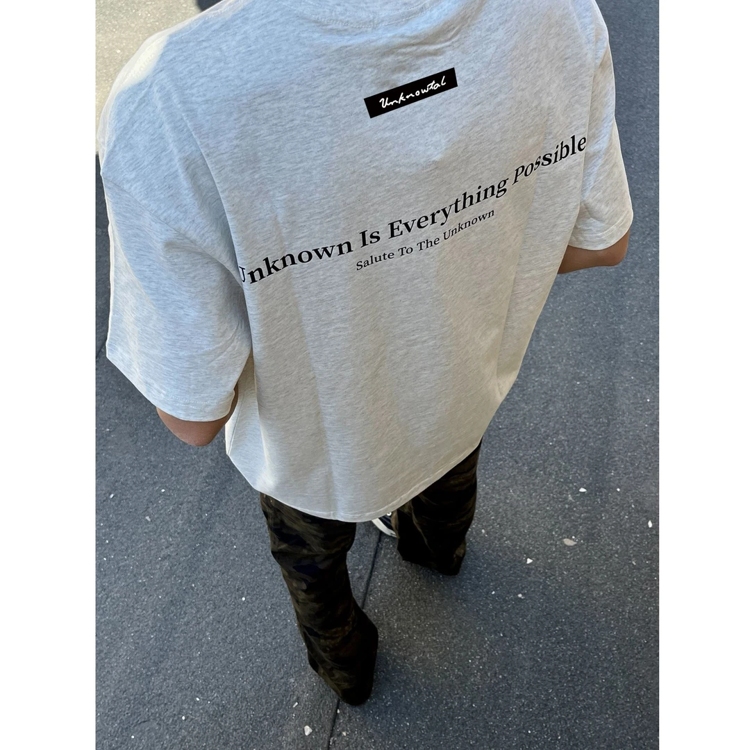 潮牌街头美式短袖t恤男宽松潮流休闲男生t恤帅气简约百搭上衣