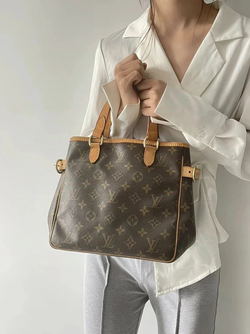 修复品LouisVuitton/路易威登老花小南瓜单肩斜挎后换植鞣革特