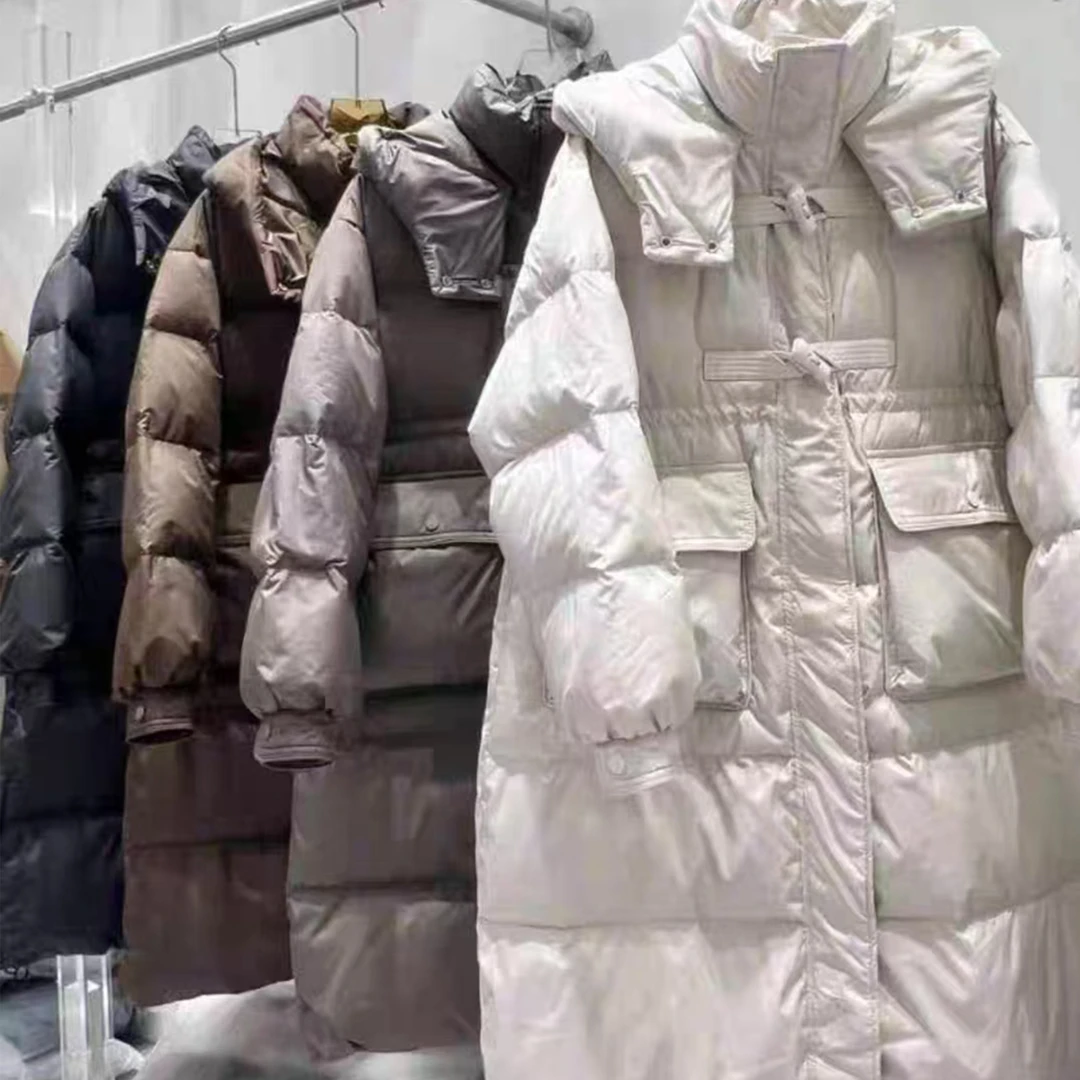 冬时尚洋气设计感减龄女百搭连帽休闲宽松中长款保暖棉服Y-6C648