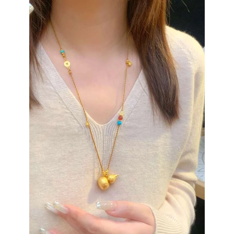 铜合金项链 铜合金项链 新中式国潮风丨吉言葫芦项链吊坠 Y039