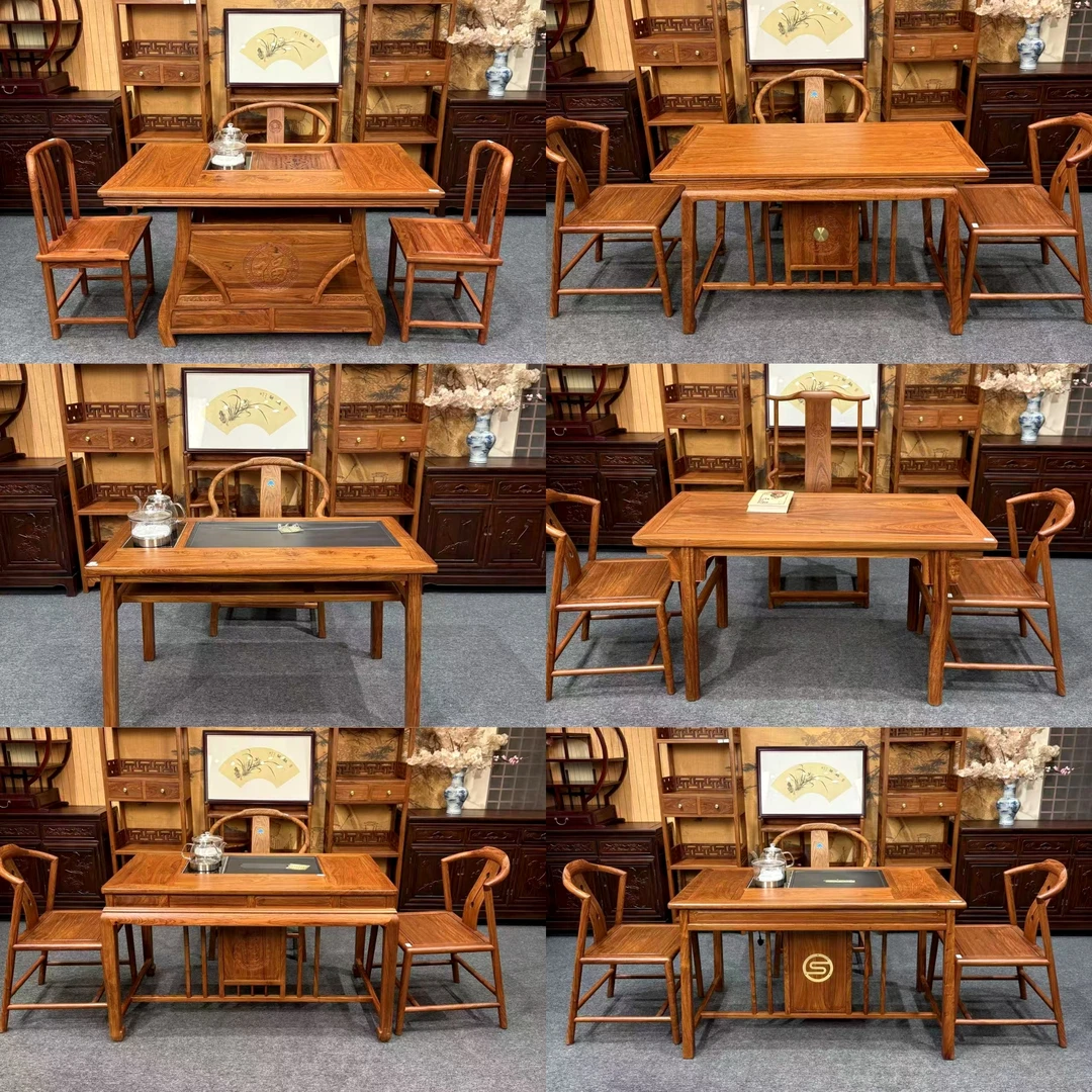 刺猬紫檀 国标红木 小元宝茶台 马蹄茶台 小清风茶台 典雅茶台