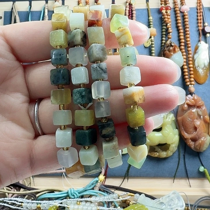 合金蛇纹石玉手链