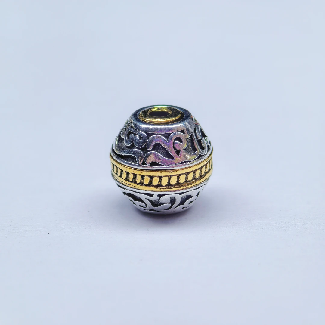 103A文玩配饰唐草纹汉堡珠12㎜