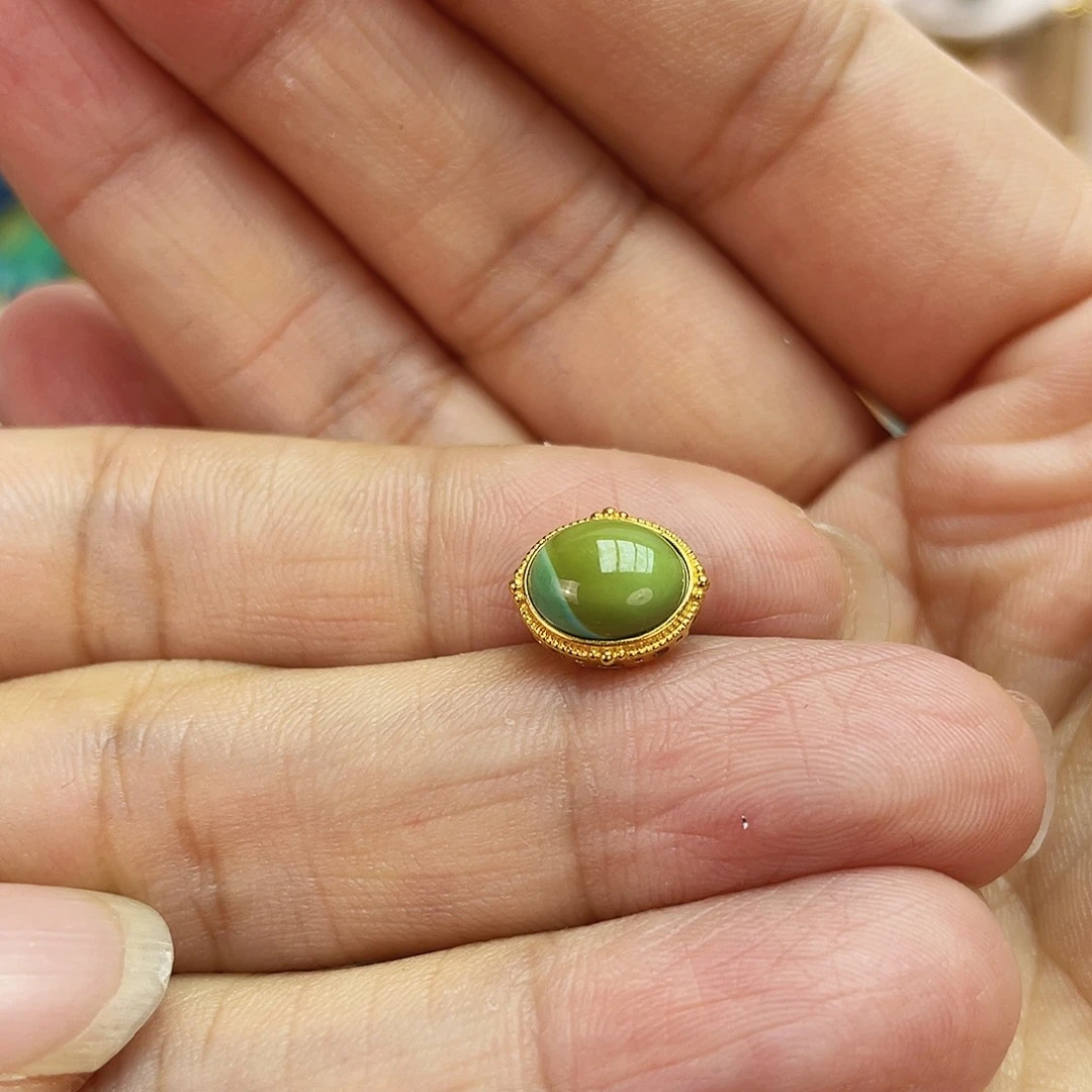 绿松石18K金镶嵌吊坠(不含链)