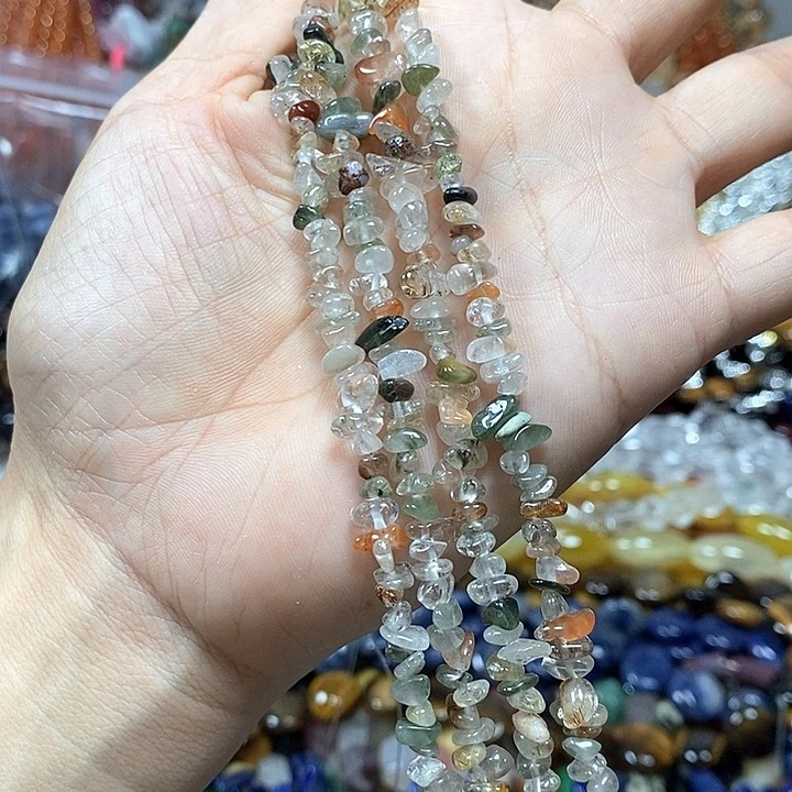 未镶嵌玛瑙/玉髓珠宝半成品天然杂发晶一条绕手4圈