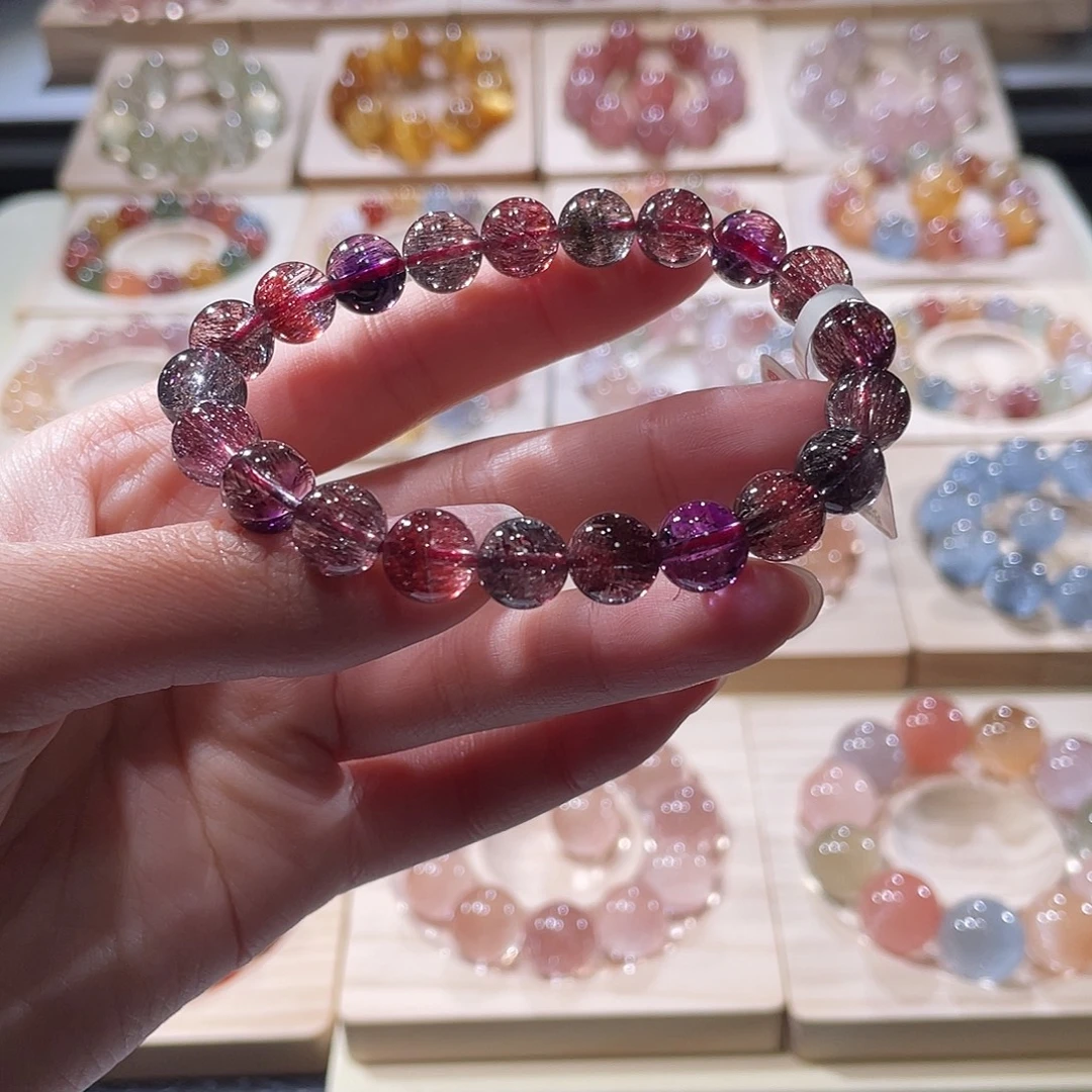 手链未镶嵌水晶超七手链，晶体通透