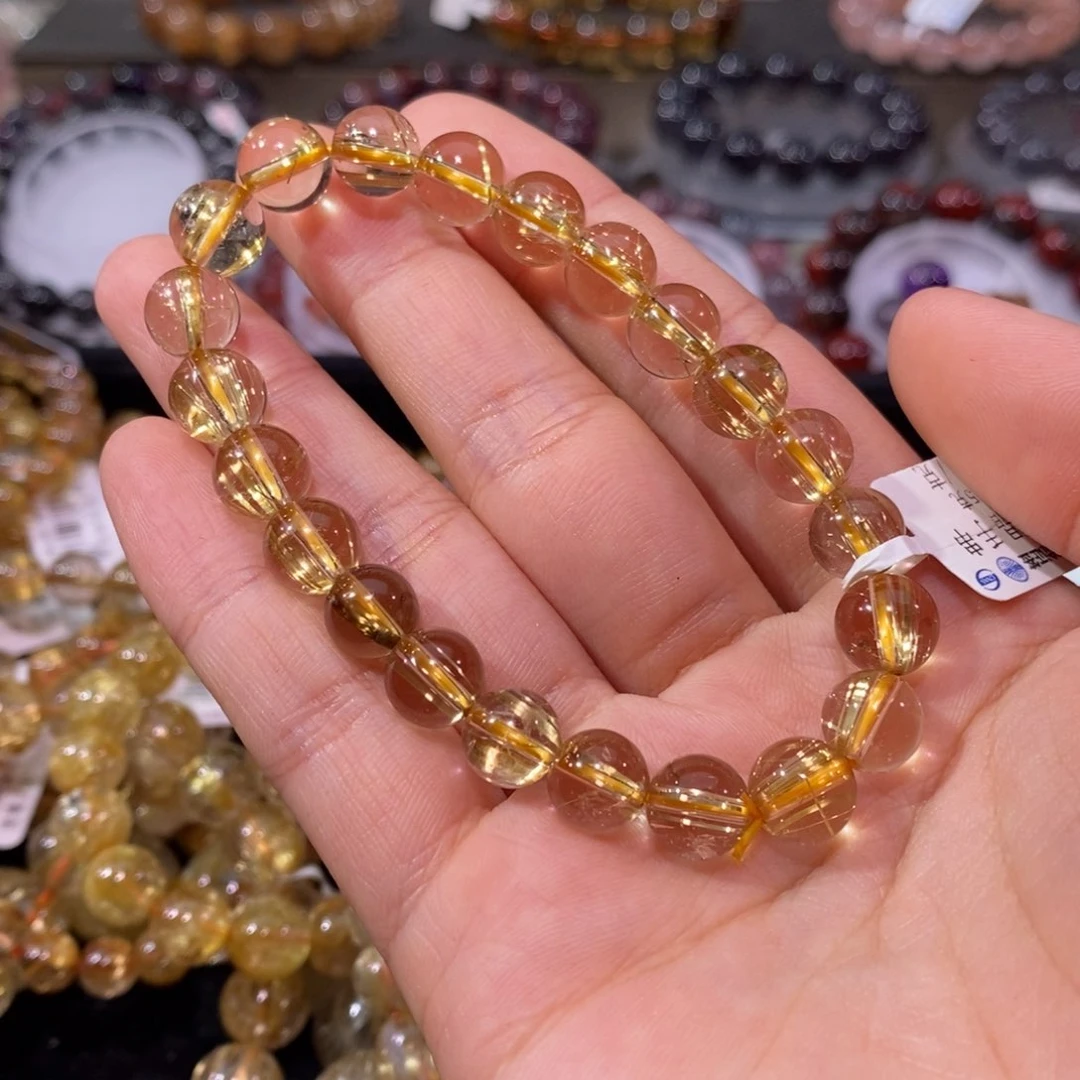 水晶手串未镶嵌雅*?金钛晶8.8+