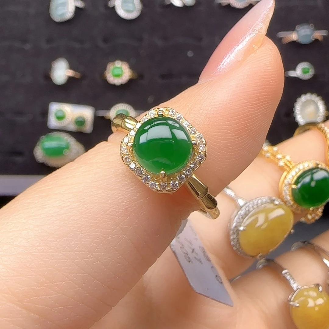 银S925镶嵌戒指翡翠