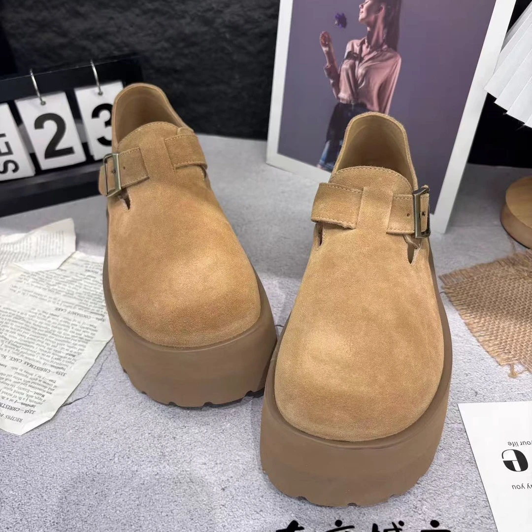 玛莎玛索春季新款厚底博肯鞋女鞋