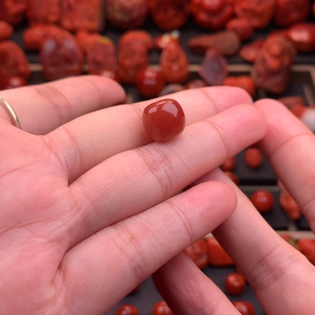 南红玛瑙未镶嵌原矿老型单珠11.8mm