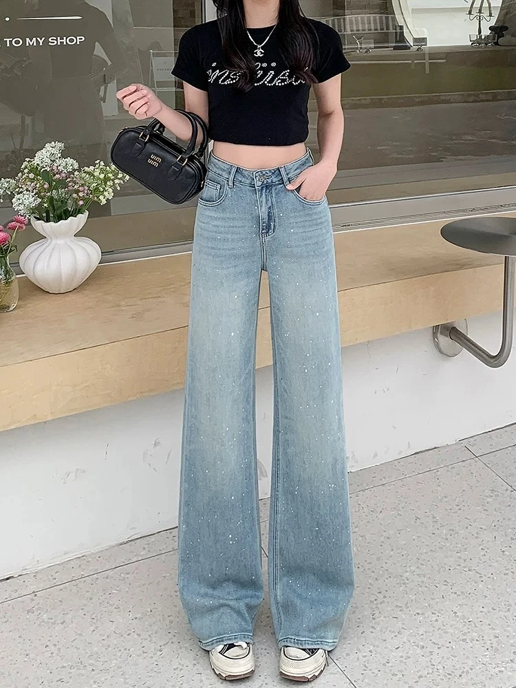 101 休闲时尚春夏牛仔裤垂感阔腿裤显瘦女款