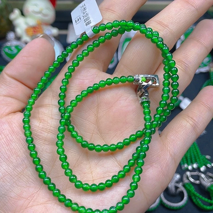 翡翠未镶嵌颈饰翡翠项链3.5