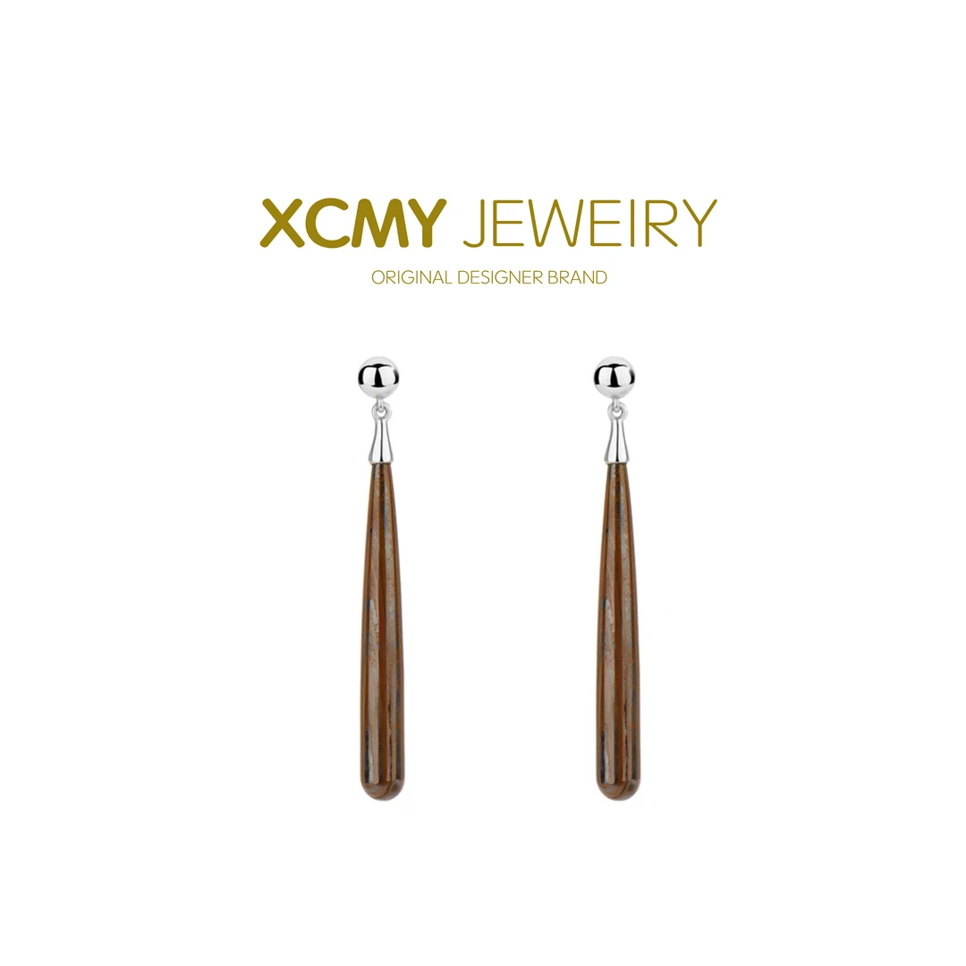 合金贝壳耳饰 红木纹泪滴耳钉【金玉满堂系列】情人节必入