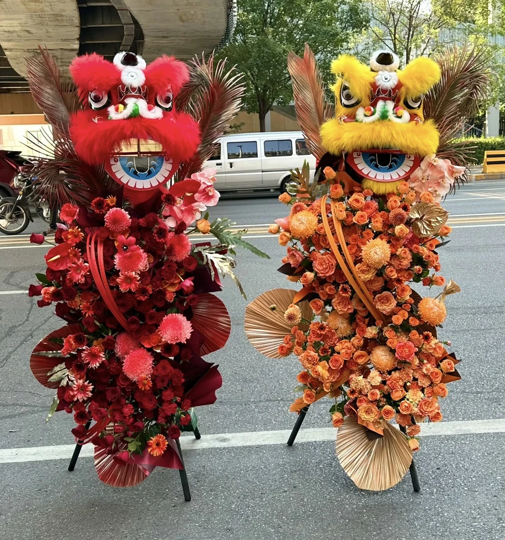 佛山开业醒狮花篮儿童舞狮子玩具舞狮头幼儿表演道具南狮舞狮子头