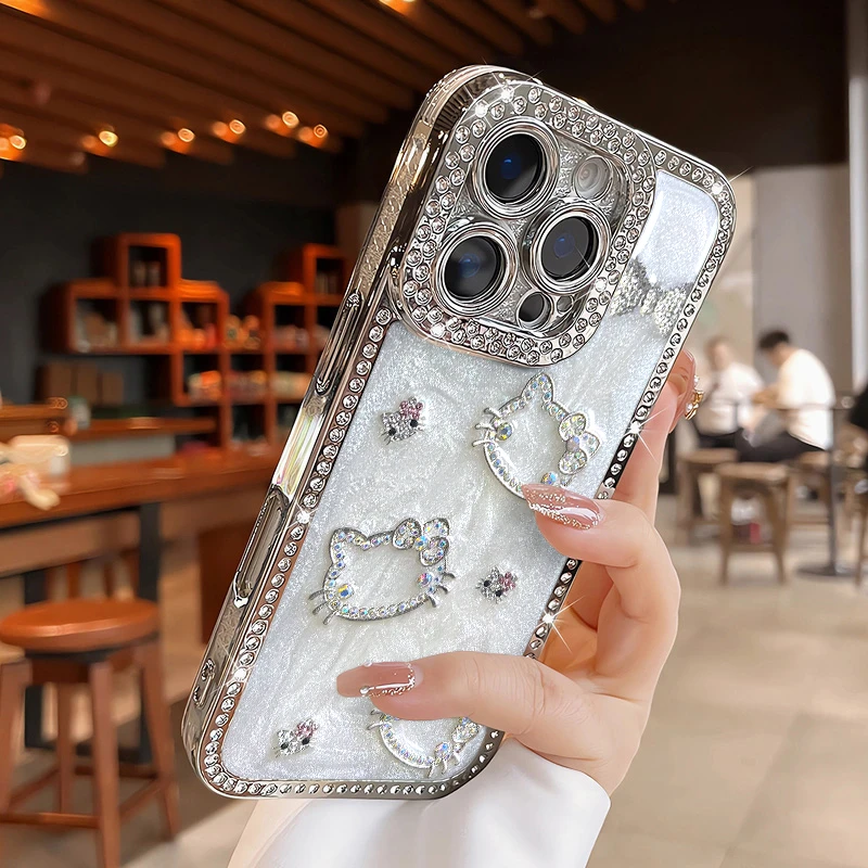 轻奢高级水钻KT适用苹果16手机壳iPhone15防摔14全包13网红12女款