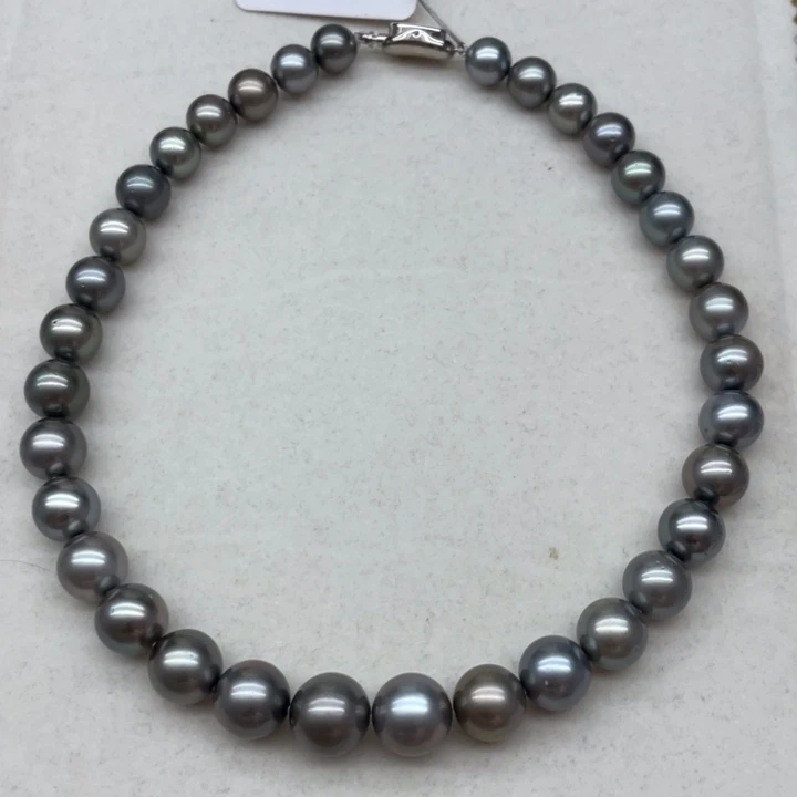 未镶嵌项链海水珍珠大溪地黑珍珠9.8-13