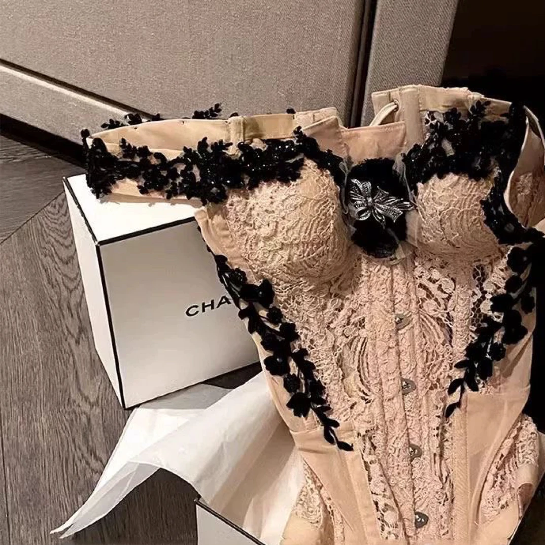 生日典藏高定款一字肩上衣搭配掐腰短裙女装夏季新品