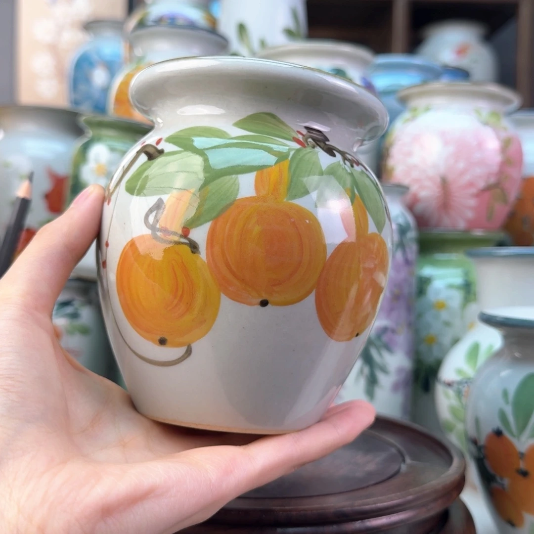 景德镇陶瓷手绘花瓶无孔