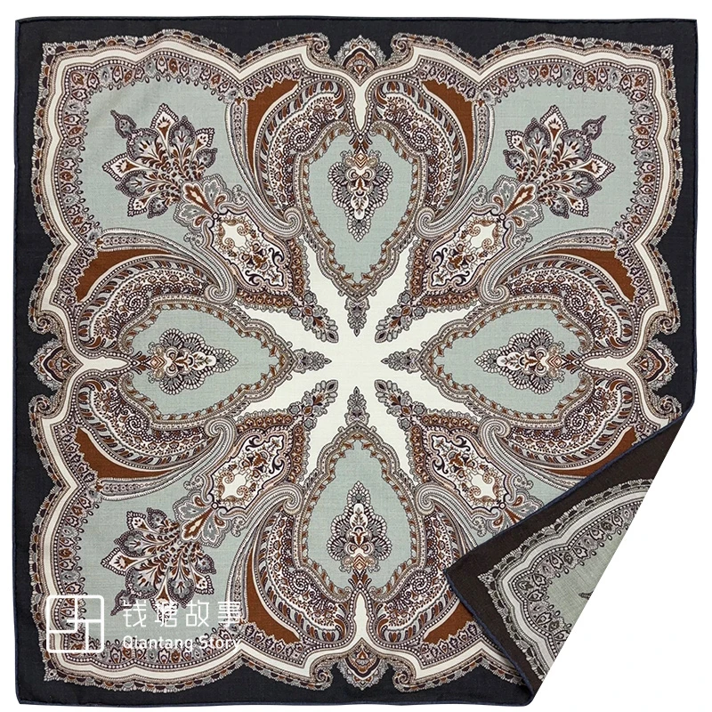 Qiantang Story/钱塘故事70丝毛-时光烙印手工卷边真丝羊毛68cm