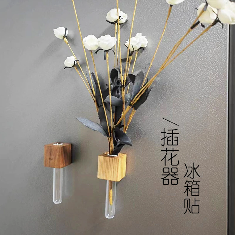 荞芬冰箱贴花瓶鲜花瓶冰箱贴装饰品摆件磁吸花瓶插花器花束装饰瓶