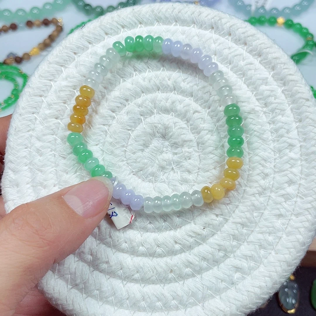 翡翠未镶嵌手链天然缅甸翡翠A货卡5.6