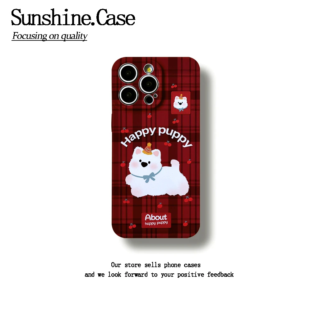 菲林软壳樱桃狗狗适用于苹果华为vivo小米oppo一加防摔手机壳