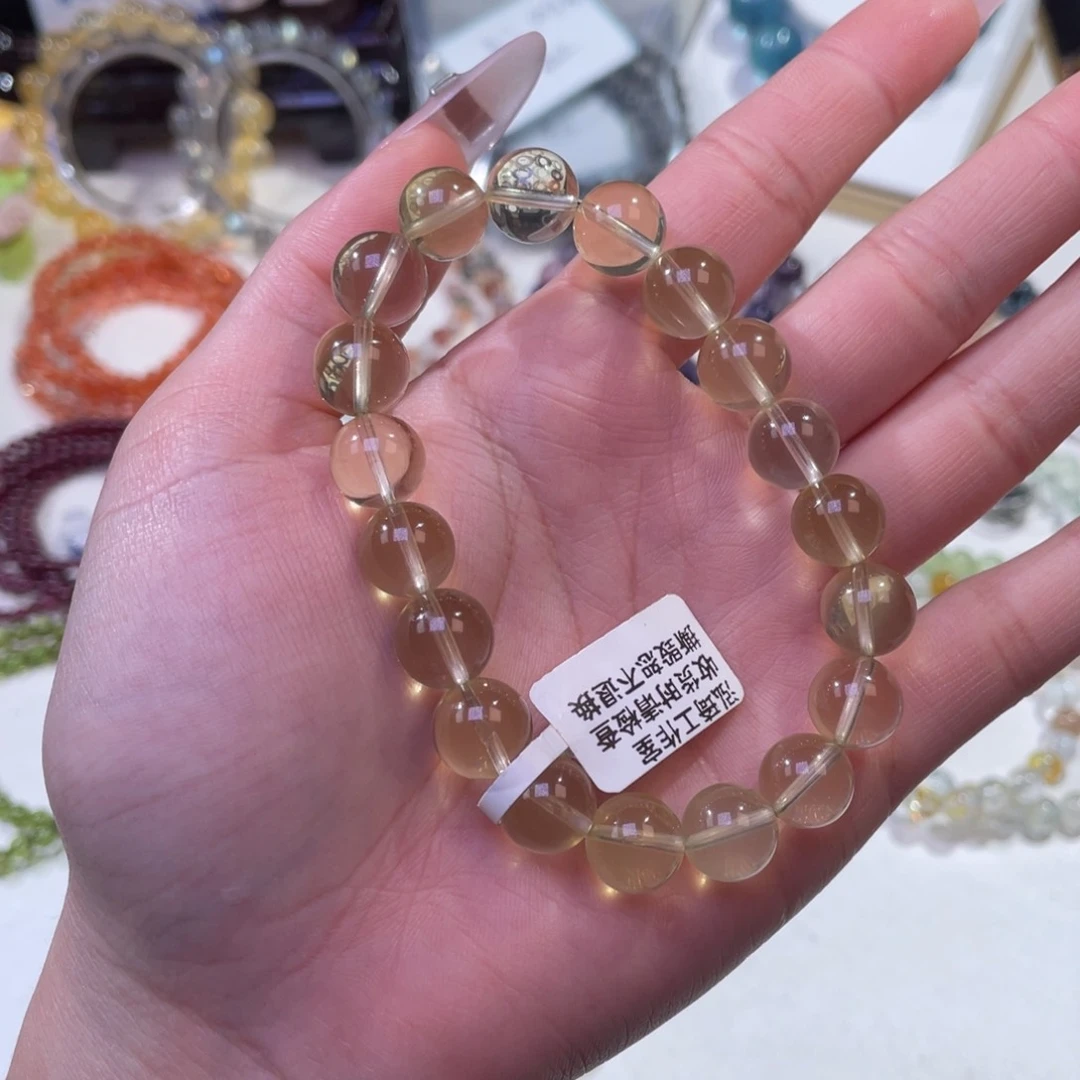 未镶嵌手链水晶巴西柠檬黄水晶10+