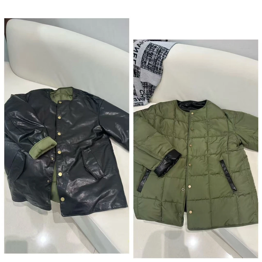 小牛皮赫本风两面穿经典百搭皮衣【66537】