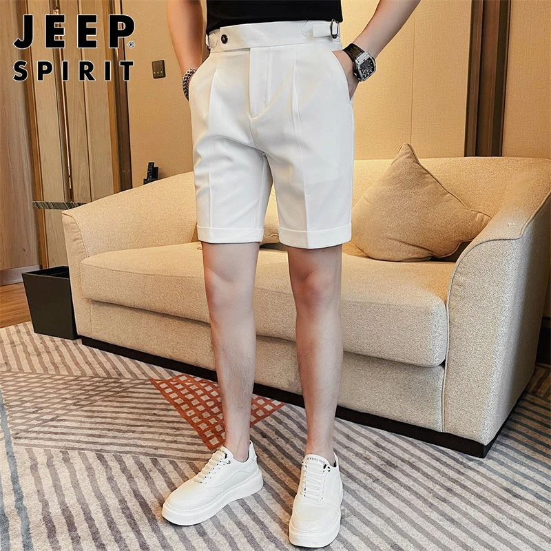 JEEPSPIRIT休闲短裤男士夏季薄款时尚潮流直筒裤商务百搭五分裤子