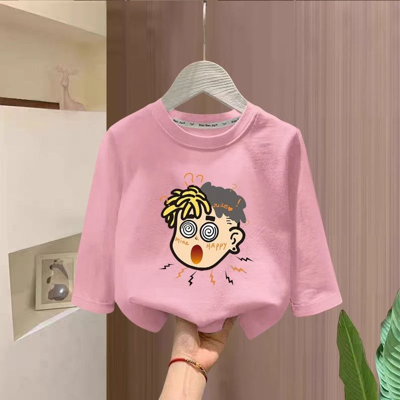 春秋新中式男童打底衫T恤长袖上衣儿童宝宝衣服圆领纯色帅气内搭t