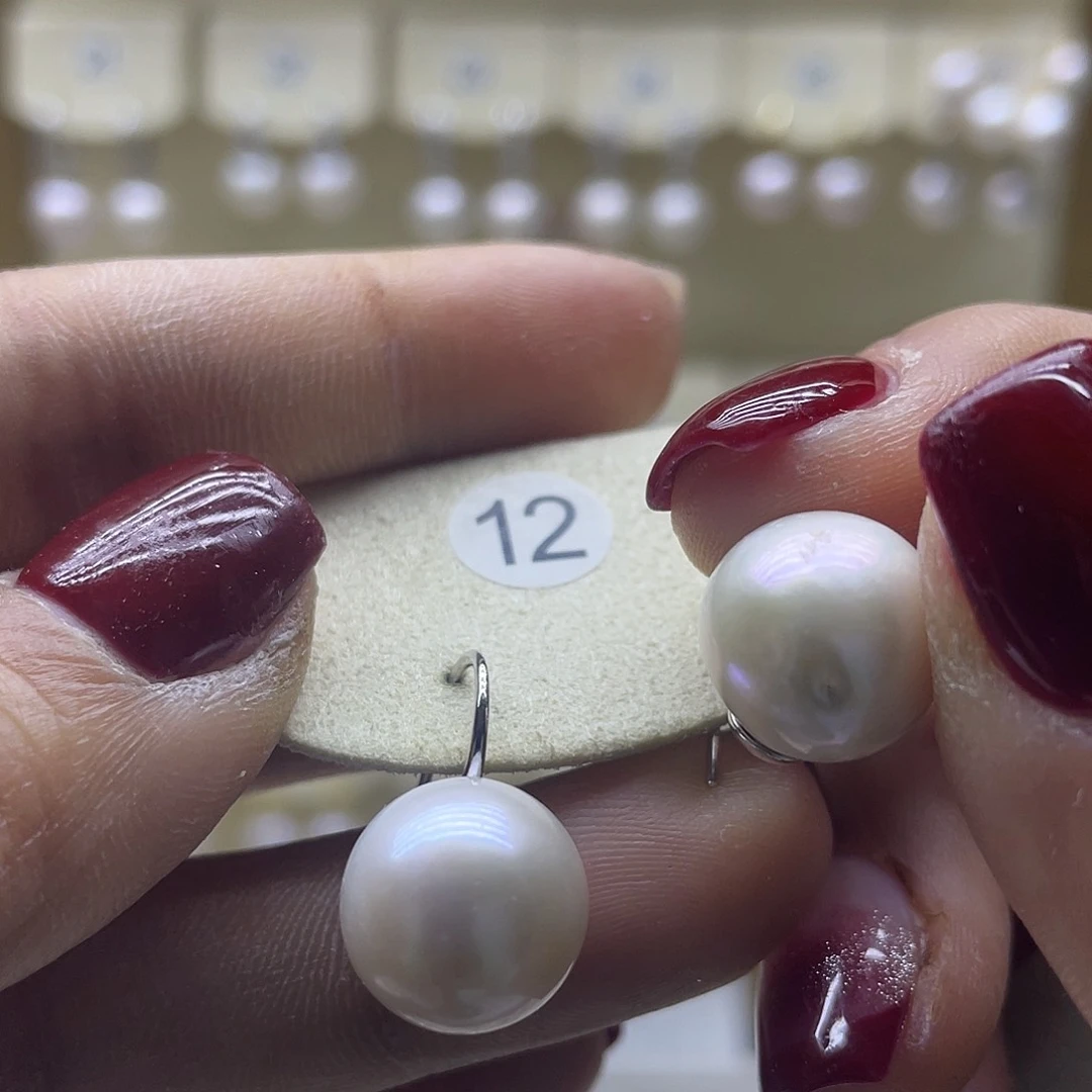 淡水珍珠耳饰银S925镶嵌