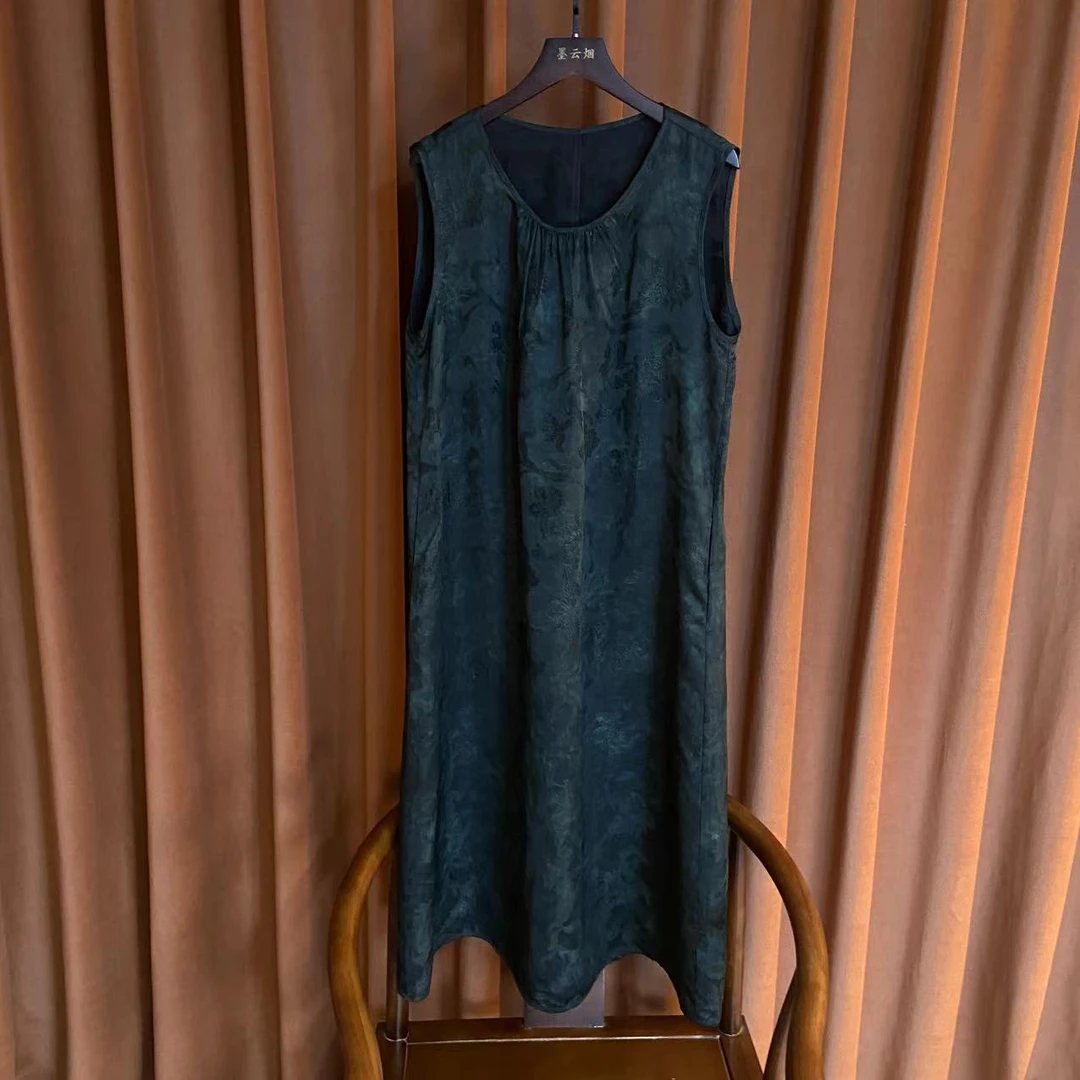 【烟雨】宽松连衣裙女装高档显瘦气质长裙吊带裙夏季时尚气质复古