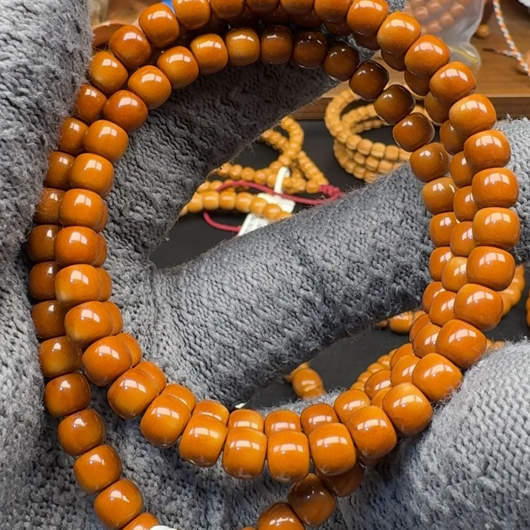 橄榄核手串/手链6.1老挝核尖红料108微色差