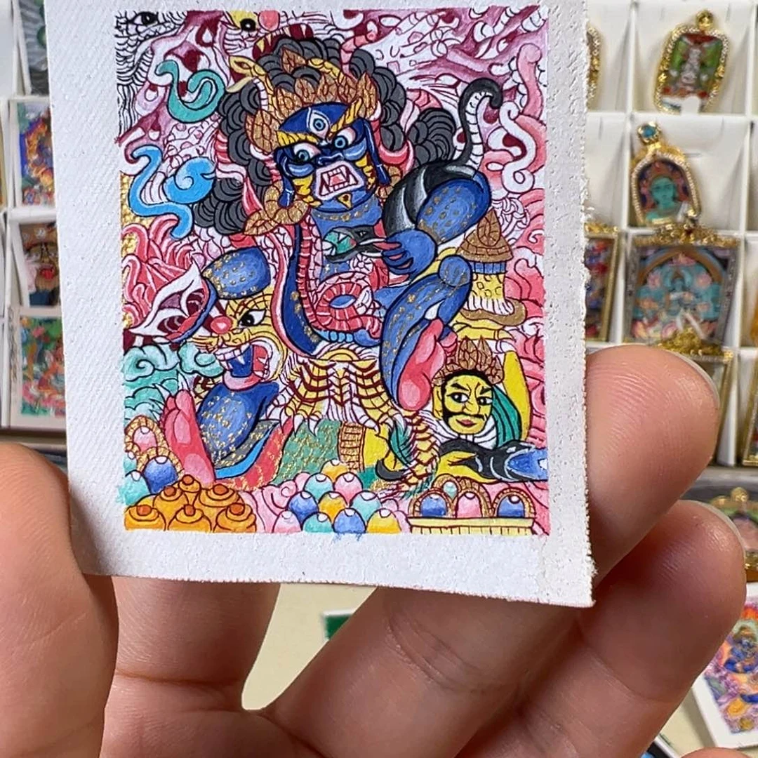 自***然吊坠装裱画黑财神