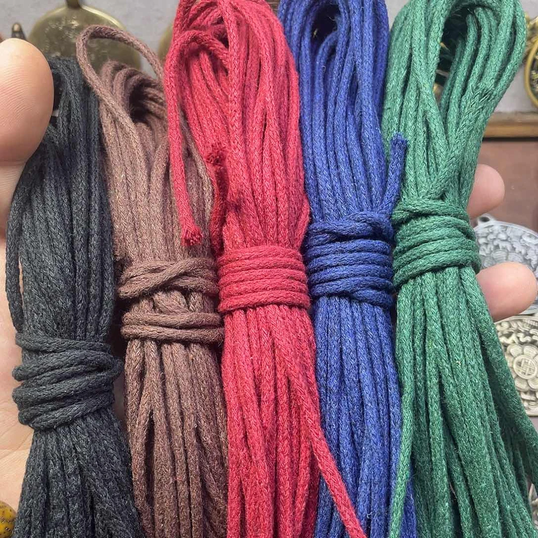 五种颜色包芯棉绳各10米3.0规格