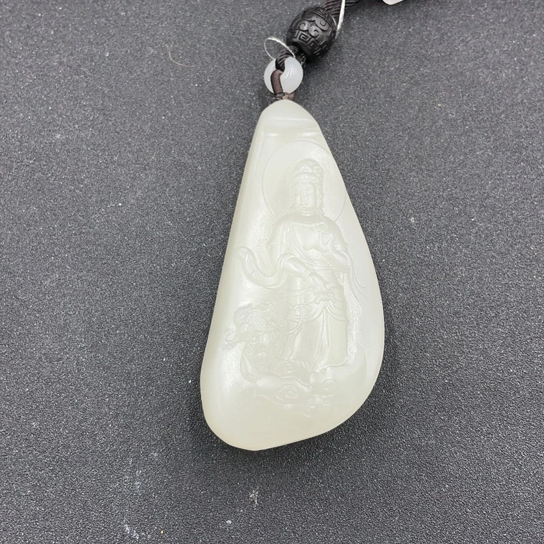 BY0215FLSF324 和田玉观音挂件