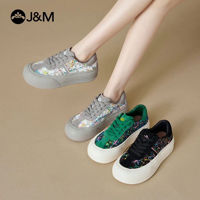 【甄选上新】喷墨亮片乐福鞋女快乐玛丽2025新款软底休闲板鞋88202W