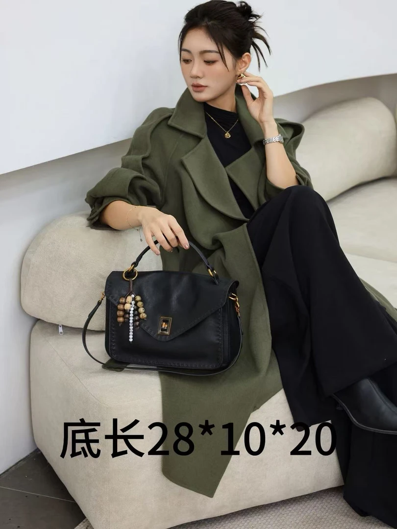 2025新款女包高级感手提邮差包时尚百搭单肩斜挎包通勤包