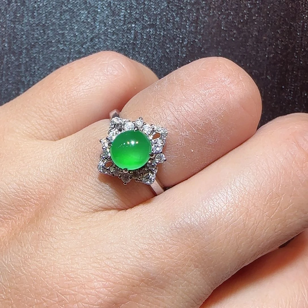 翡翠18K金镶嵌戒指戒指