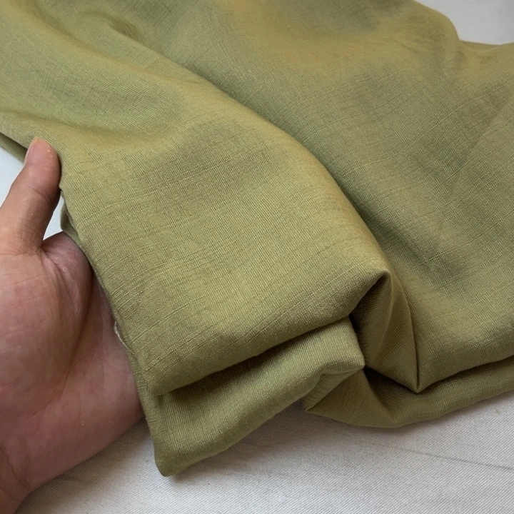 棉混纺秋香绿麻棉2米