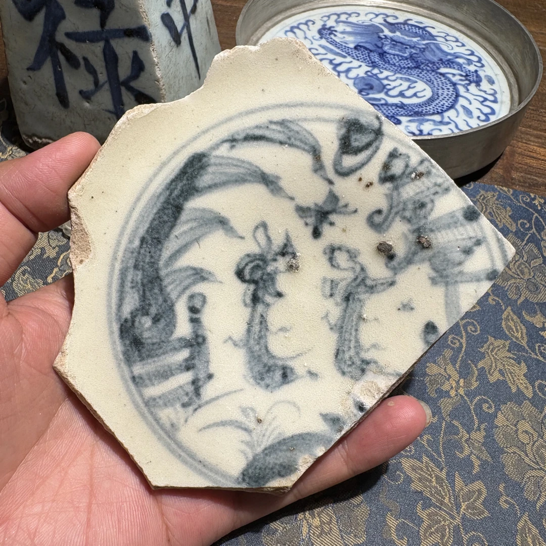 M青花西厢记人物瓷片标本学习收藏顺丰包邮全手工制作