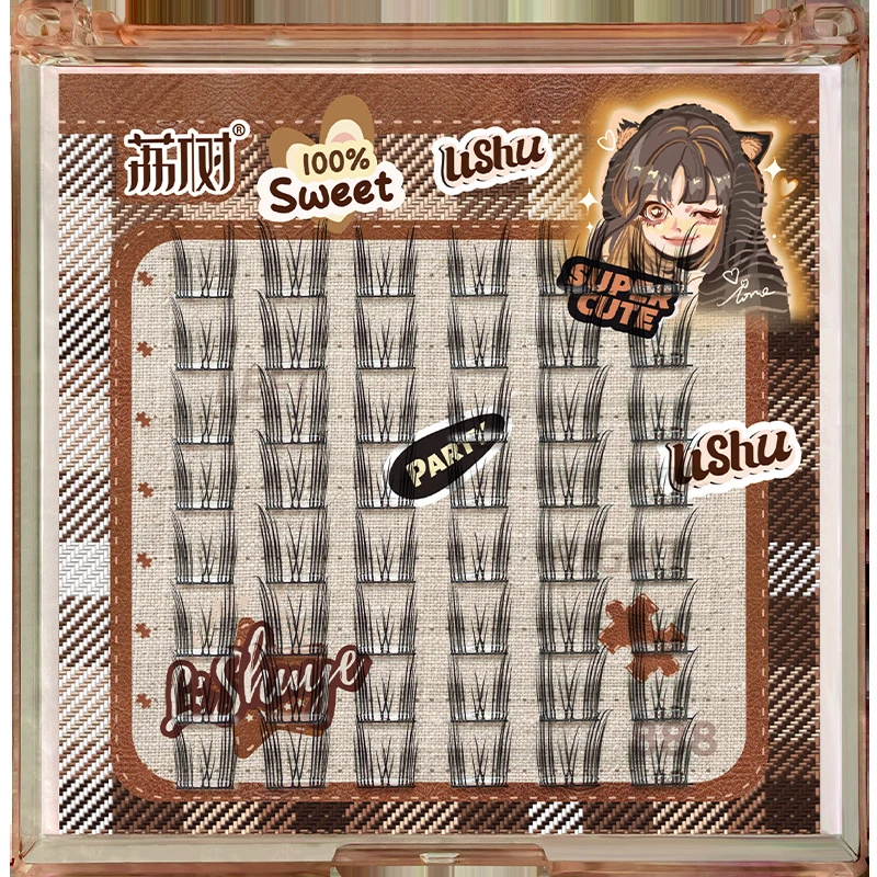 纯仙子仿真女假睫毛自然单簇荔新手猫耳朵免胶水欲初学者树素颜