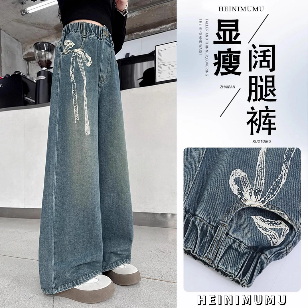 女童裤子秋季休闲裤2025新款儿童直筒卫裤女大童秋装运动裤初中生