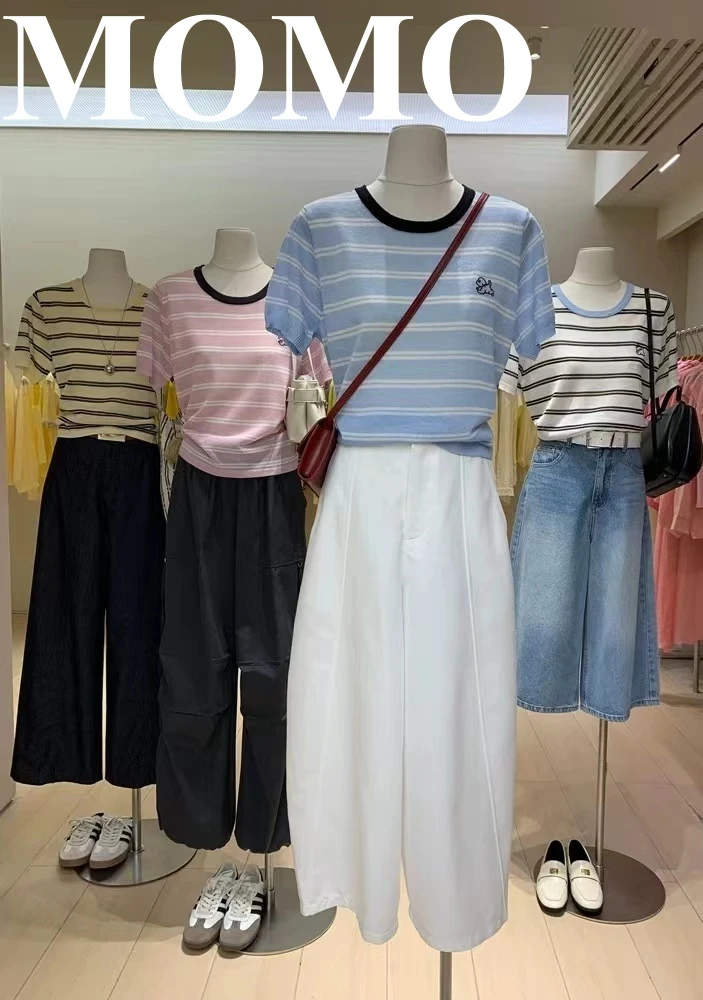 韩版时尚简约女T恤百搭减龄气质休闲夏季条纹