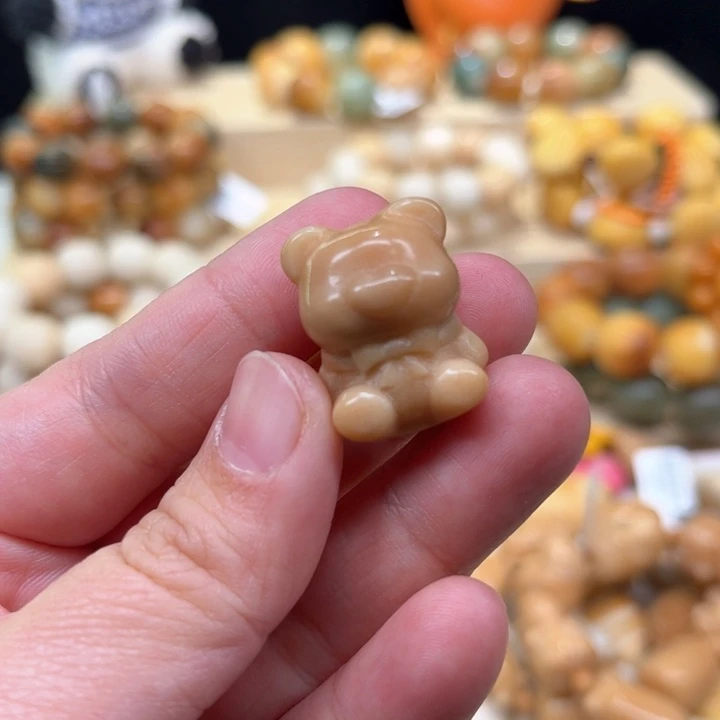 菩提根/象牙果吊坠爱心小熊1-13-149