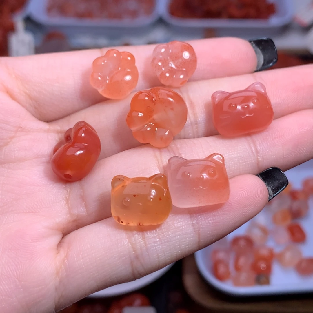 吖***周南红玛瑙未镶嵌珠宝半成品组合