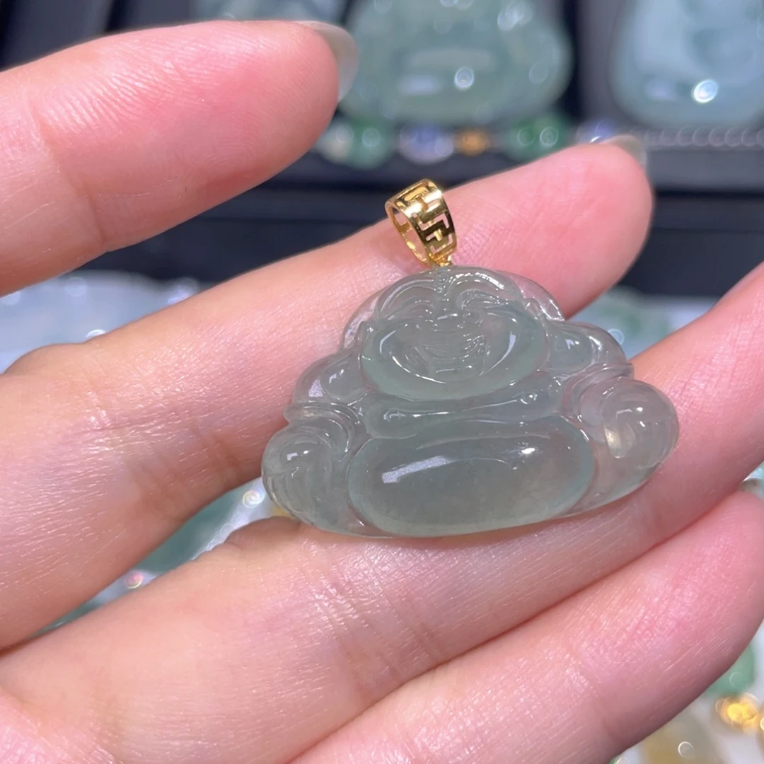 颈饰18K金镶嵌翡翠翡翠