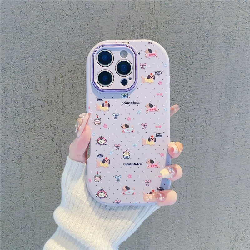 精孔胖子蛋糕小狗适用苹果16手机壳iphone15华为oppo小米vivo女43
