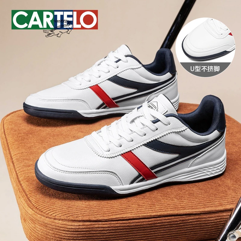 卡帝乐鳄鱼2025新款冬季百搭厚底阿甘德讯鞋休闲板鞋潮流透气男鞋